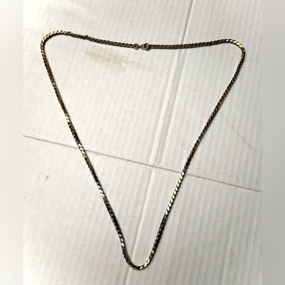 Vintage Curb Link Chain Necklace Unisex Men’s Women’s Gold Tone Cuban 80s‎
